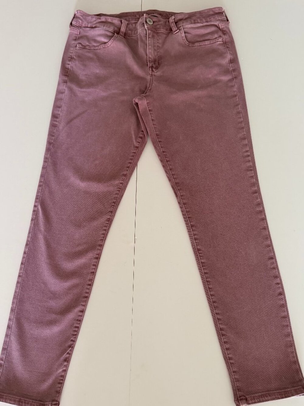 American E'agle Next Level Stretch Skinny Jeans Dusty Mauve Pink Womens 14 XL